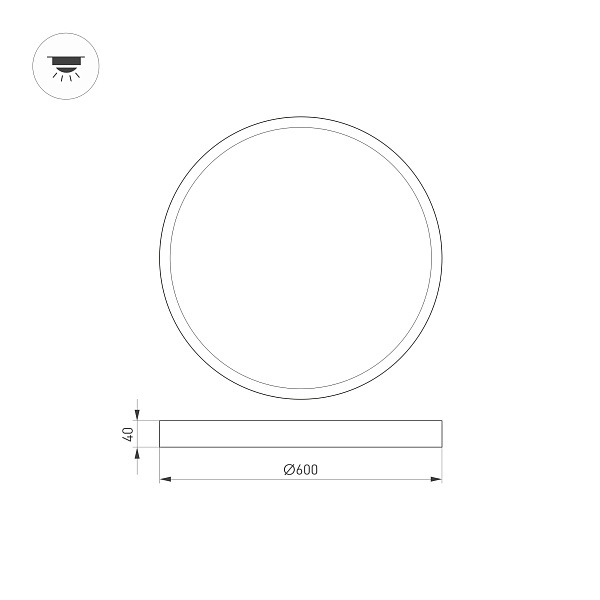 Светильник SP-BASIC-R600-48W Warm3000 (WH, 120 deg, 230V) (Arlight, IP40 Металл, 3 года) Lednikoff