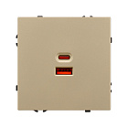 Механизм розетки с быстрой USB зарядкой SCT-NOBE-MUAC-SFPL-FC-GD (65W, QC3) (Arlight, Золотой песок) Lednikoff