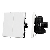 ARL NOBE Выключатель перекрёстный 2 кл софт-тач белый кварц SWT-MKX2-SFPL-WH (250V, 10A) (Arlight, -)