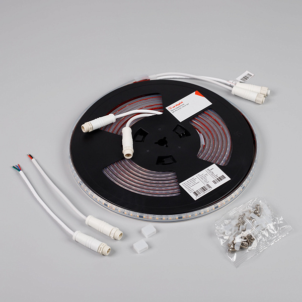 Светодиодная лента герметичная SPI-PS-A120-12mm 24V Warm2700-PX6-BPT (11 W/m, IP67, 2835, 5m) (Arlight, бегущий огонь) Lednikoff
