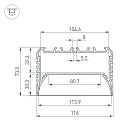 Профиль с экраном ALU-POWER-W8070-2000 ANOD+FROST (Arlight, Алюминий) Lednikoff