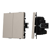 ARL NOBE Выключатель перекрёстный 2 кл софт-тач кашемир SWT-MKX2-SFPL-CA (250V, 10A) (Arlight, -)