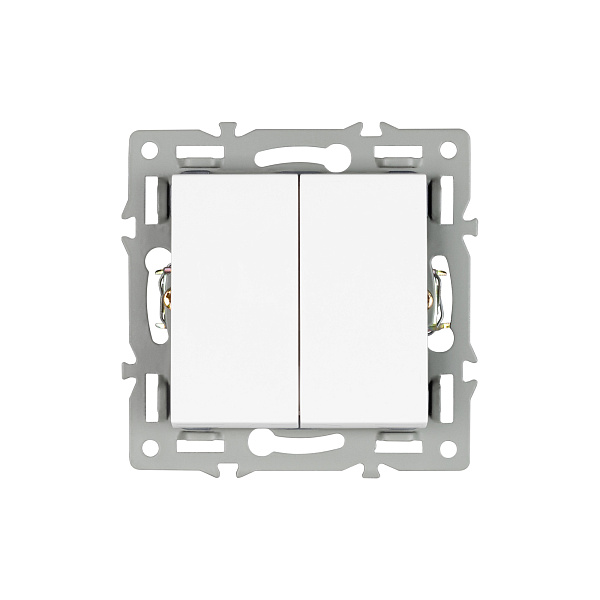 Механизм выключателя двухклавишный непроходной SWT-MK02-PL-WH (250V, 16A) (Arlight, -) Lednikoff