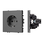 ARL NOBE Розетка зк со шторками софт-тач серый базальт SCT-MEU-SFPL-GR (250V, 16A) (Arlight, -) Lednikoff