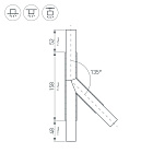 Тройник PLS-LOCK-H25-T135L левый (с экраном MAT-L) (Arlight, Металл) Lednikoff