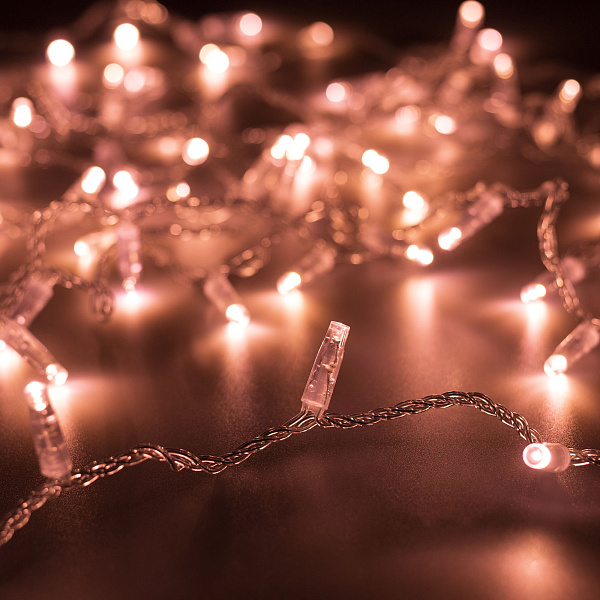 Светодиодная гирлянда ARD-STRING-CLASSIC-1000-CLEAR-100LED-PULSE Rose Gold (230V, 7W) (Ardecoled, IP65) Lednikoff