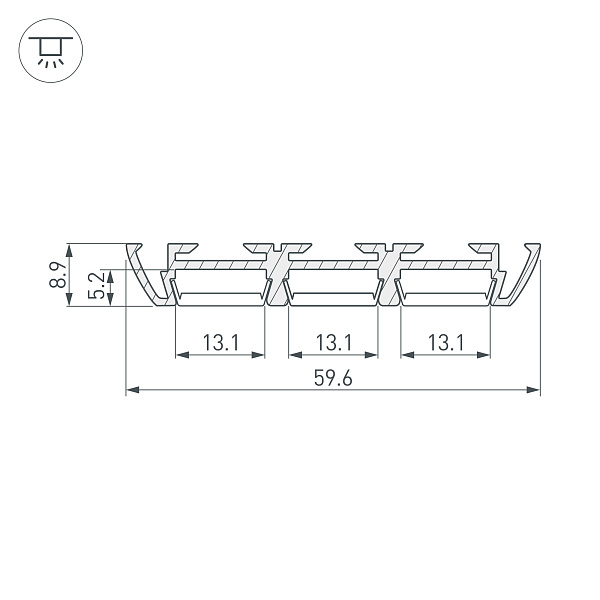 Профиль PHS-3X-2000 ANOD (Arlight, Алюминий) Lednikoff