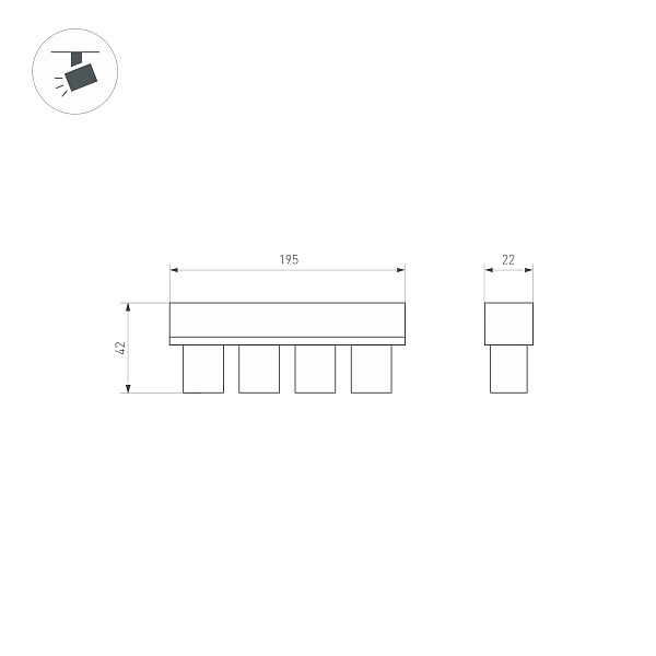 Светильник MAG-ORIENT-KRATER-L195-12W Day4000 (WH, 25 deg, 48V, DALI) (Arlight, IP20 Металл, 5 лет)
