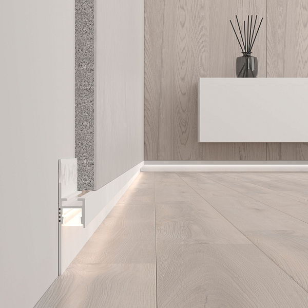 Профиль ARH-PLINTUS-FANTOM-2000 WHITE (Arlight, Алюминий) Lednikoff