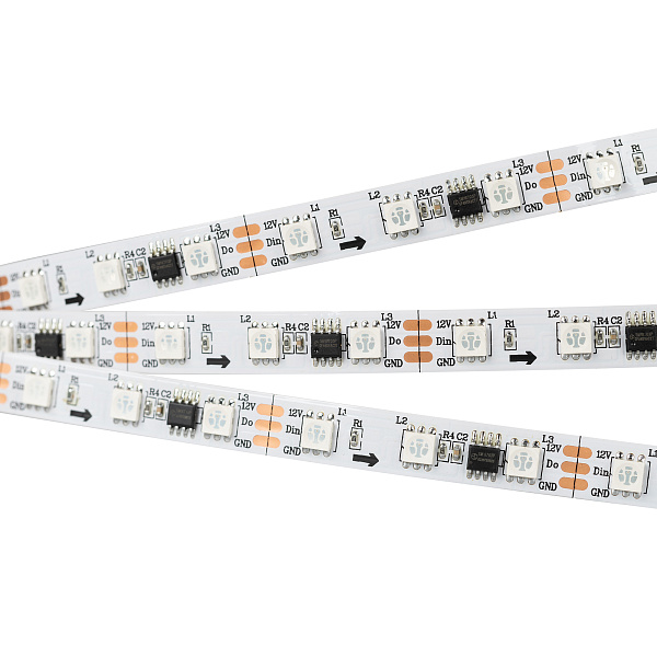 Светодиодная лента SPI-5000-5060-60 12V Cx3 RGB (10mm, 14.4W/m, IP20) (Arlight, бегущий огонь) Lednikoff