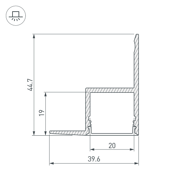 Профиль ARH-CEIL-2000 ANOD (Arlight, Алюминий) Lednikoff