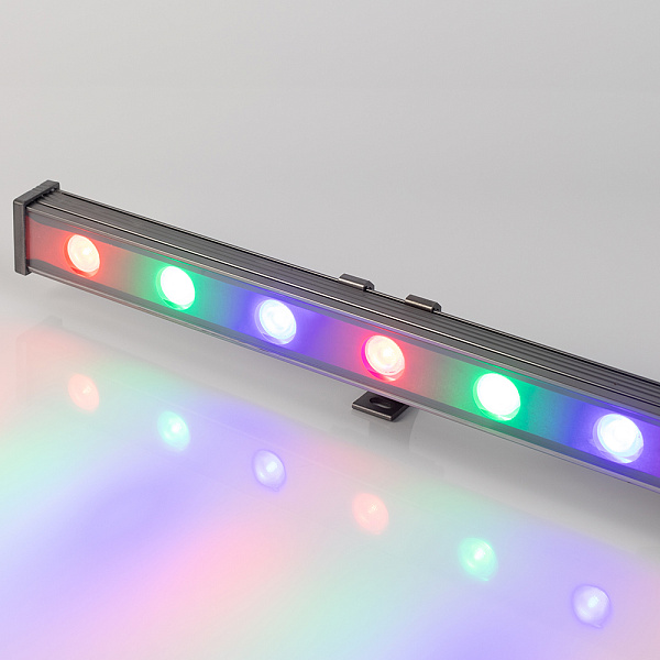 Светодиодный прожектор AR-LINE-1000S-18W-24V RGB (Grey, 30 deg, DMX512) (Arlight, Закрытый) Lednikoff