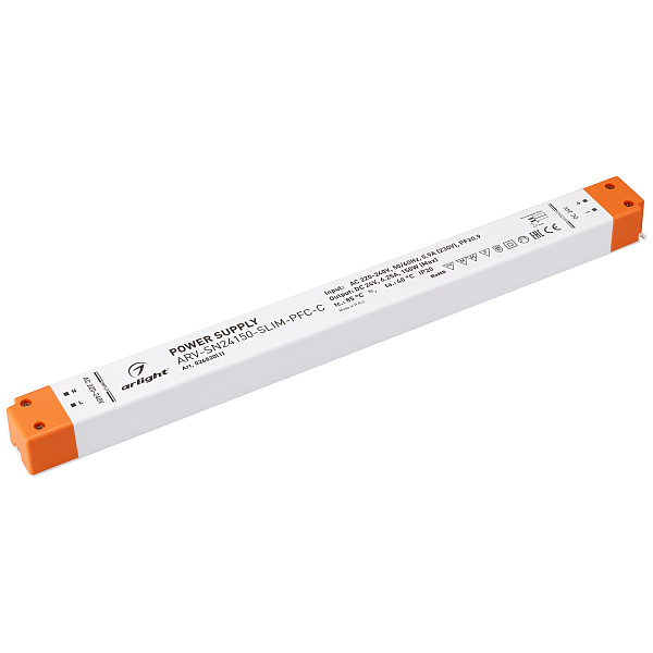 Блок питания ARV-SN24150-SLIM-PFC-C (24V, 6.25A, 150W) (Arlight, IP20 Пластик, 3 года) Lednikoff