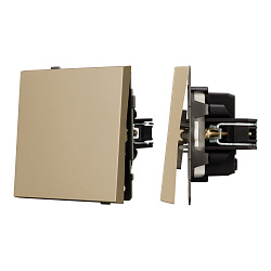 Механизм выключателя одноклавишный перекрёстный SWT-TENDO-MKX1-SFPL-GD (230V, 10A) (Arlight, Матовый песочный)