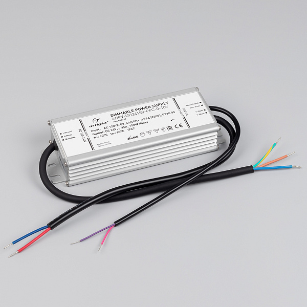 Блок питания ARPV-UH24150-PFC-0-10V (24V, 6.3A, 150W) (Arlight, IP67 Металл, 7 лет) Lednikoff