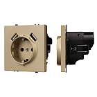 Механизм розетки с USB зарядкой SCT-NOBE-MUAA-SFPL-GD (230V, 16A) (Arlight, Золотой песок) Lednikoff