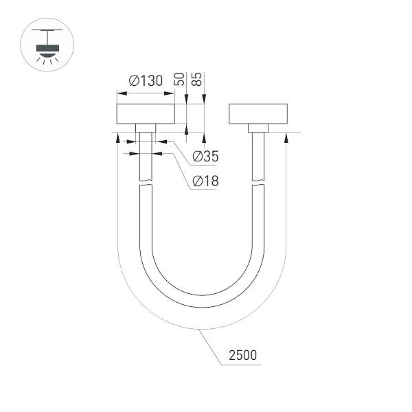 Светильник SP-TROPIC-SURFACE-R18-L2500-36W Day4000 (GD, 360 deg, 230V) (Arlight, IP20 Пластик, 3 года) Lednikoff