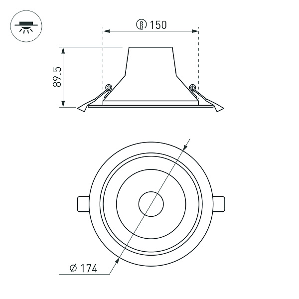 Светильник LTD-LEGEND-R175-20W Warm3000 (WH, 50 deg) (Arlight, IP20 Металл, 3 года) Lednikoff