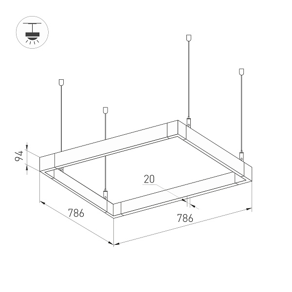 Светильник ALT-LINEAIR-QUADRAT-FLAT-UPDOWN-DIM-785-110W Day4000 (BK, 100 deg, 230V) (Arlight, IP20 Металл, 3 года)