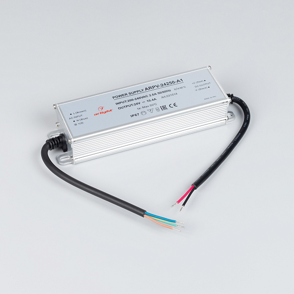 Блок питания ARPV-24250-A1 (24V, 10.4A, 250W) (Arlight, IP67 Металл, 3 года) Lednikoff