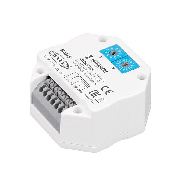 INTELLIGENT ARLIGHT Конвертер SMART-DALI-301-72-4G-PS-IN (BUS, Push-Button) (IARL, IP20 Пластик, 5 лет) Lednikoff