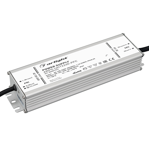 Блок питания ARPV-UH12240-PFC (12V, 20.0A, 240W) (Arlight, IP67 Металл, 7 лет) Lednikoff