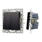 Механизм выключателя двухклавишный непроходной SWT-MK02-PL-BK (250V, 16A) (Arlight, -) Lednikoff