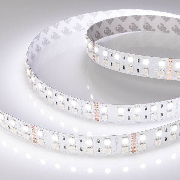 Светодиодная лента RT 2-5000 24V RGB-White 2x2 (5060, 720 LED, LUX) (Arlight, 32 Вт/м, IP20) Lednikoff
