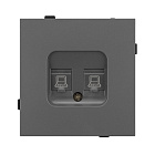 Механизм компьютерной розетки двойной SCT-TENDO-MPC2-SFPL-GR (RJ-45, CAT6) (Arlight, Матовый графитовый) Lednikoff