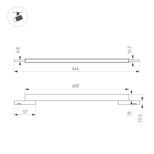 Светильник MAG-MICROCOSM-FLAT-L600-16W Day4000 (BK, 100 deg, 24V) (Arlight, IP20 Металл, 3 года)