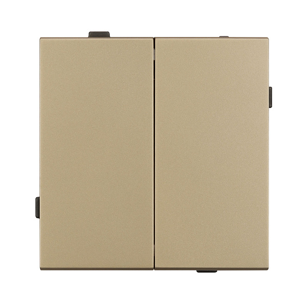 Механизм выключателя двухклавишный проходной SWT-TENDO-MKP2-SFPL-GD (230V, 10A) (Arlight, Матовый песочный) Lednikoff