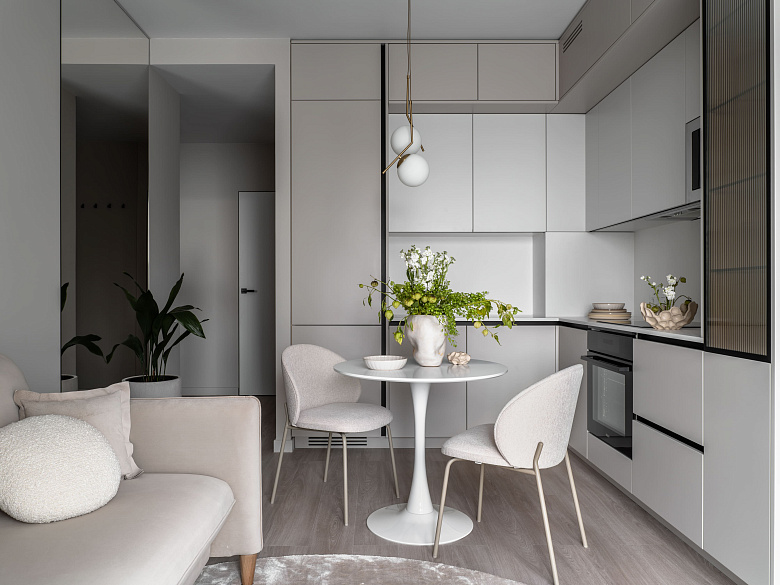 Жилой интерьер квартиры в ЖК "Метрополия"