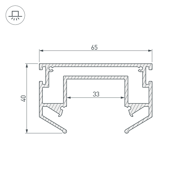 Профиль-держатель LGD-STRETCH-4TR-2000 (Arlight, Алюминий) Lednikoff