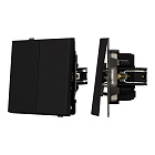 Механизм выключателя двухклавишный непроходной SWT-TENDO-MK02-SFPL-BK (230V, 10A) (Arlight, Матовый черный) Lednikoff
