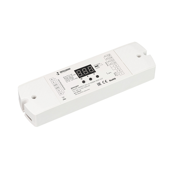 INTELLIGENT ARLIGHT Декодер SMART-DMX512-204-62-RGBW-RDM-SUF (12-48V, 4x150-500mA) (IARL, IP20 Пластик, 5 лет) Lednikoff