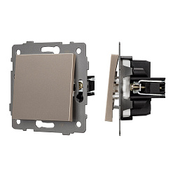 Механизм выключателя одноклавишный самовозвратный SWT-MKR1-PL-GD-V (250V, 10A) (Arlight, -)