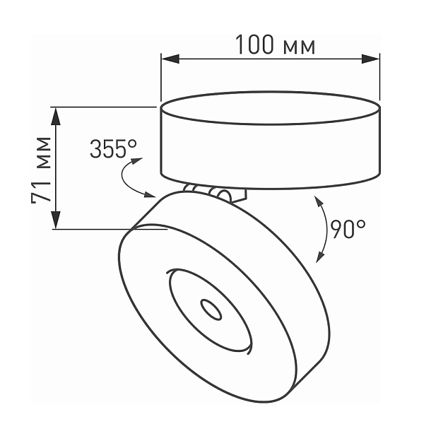 Светильник SP-MONA-SURFACE-R100-12W Day4000 (WH, 24 deg) (Arlight, IP40 Металл, 3 года) Lednikoff