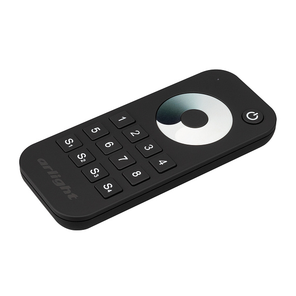 Пульт SMART-R24-DIM Black (8 зон, 2.4G) (Arlight, IP20 Пластик, 5 лет) Lednikoff