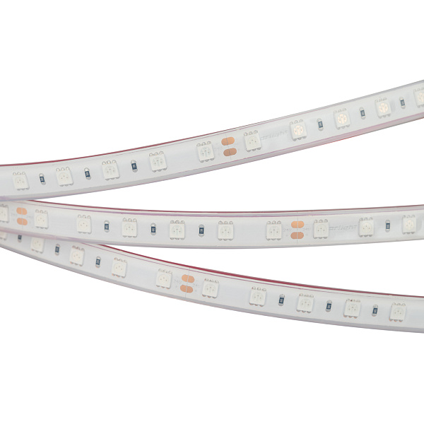 Светодиодная лента RTW 2-5000PGS 24V Yellow 2x (5060, 300 LED, LUX) (Arlight, 14.4 Вт/м, IP67) Lednikoff