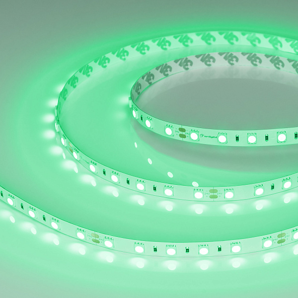 Светодиодная лента RT-B60-10mm 24V Green (14.4 W/m, IP20, 5060, 5m) (Arlight, Открытый) Lednikoff