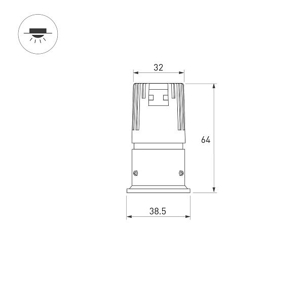 Светильник безрамочный DL-INTRAL-R39-6W Day4000 (Черный RAL9005, 15 deg, 230V) (Arlight, IP20 Металл, 5 лет) Lednikoff