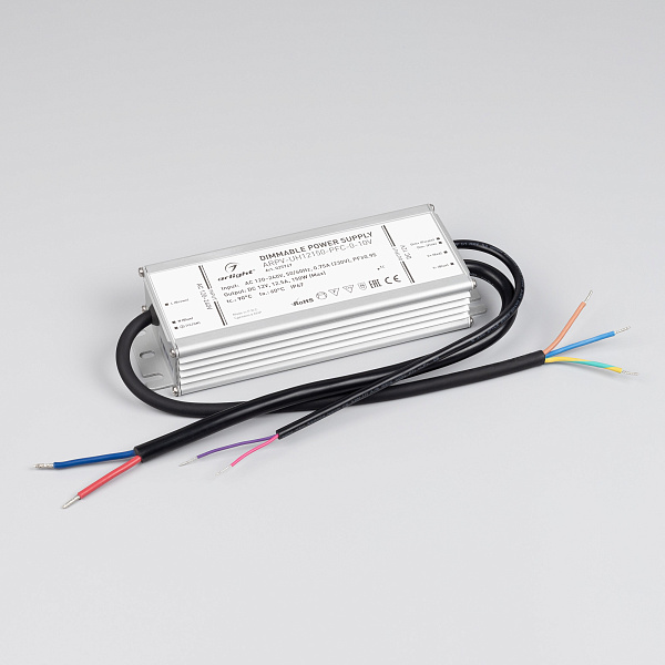 Блок питания ARPV-UH12150-PFC-0-10V (12V, 12.5A, 150W) (Arlight, IP67 Металл, 7 лет) Lednikoff