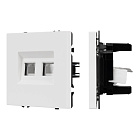 ARL NOBE Розетка телефонная двойная софт-тач белый кварц SCT-MTL2-SFPL-WH (2хRJ-11, 4C) (Arlight, -) Lednikoff