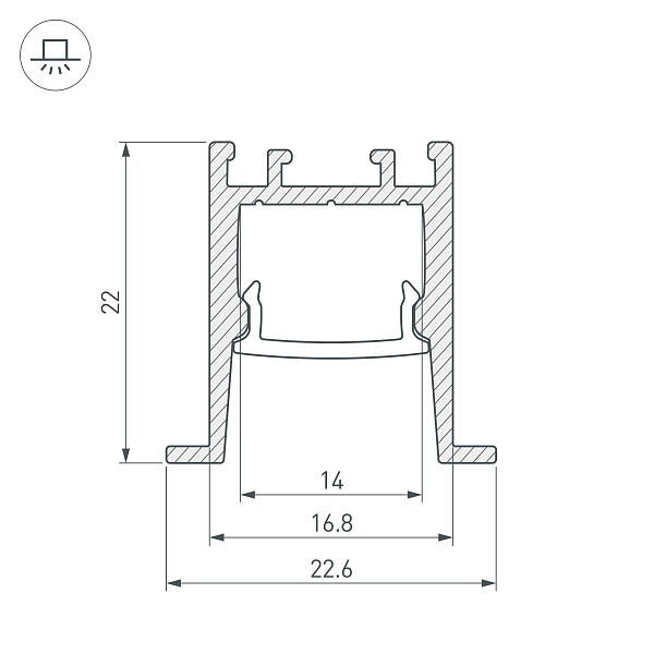 Профиль SL-COMFORT-2322-F-2000 ANOD BLACK (Arlight, Алюминий) Lednikoff