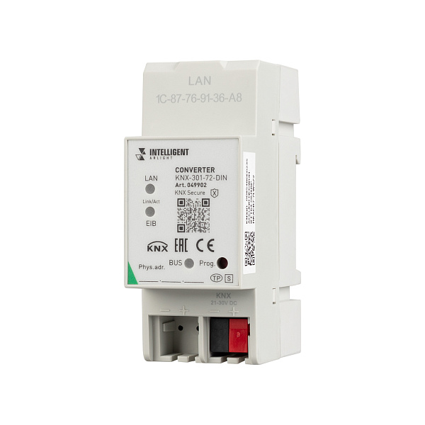 INTELLIGENT ARLIGHT Конвертер KNX-301-72-DIN Grey (BUS, RJ-45, KNX-IP) (IARL, IP20 Пластик, 2 года) Lednikoff