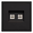 ARL NOBE Розетка компьютерная двойная софт-тач черный оникс SCT-MPC2-SFPL-BK (2хRJ-45, CAT6) (Arlight, -) Lednikoff