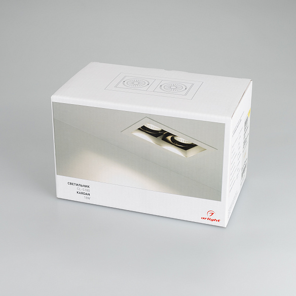 Светильник CL-KARDAN-S180x102-2x9W Day (WH, 38 deg) (Arlight, IP20 Металл, 3 года) Lednikoff