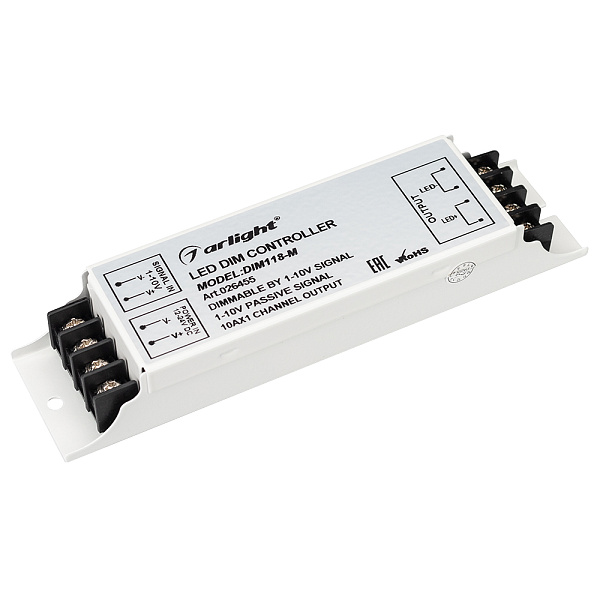 Диммер DIM118-M (12-24V, 10A, 1-10V) (Arlight, IP20 Металл, 2 года) Lednikoff