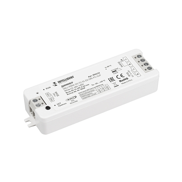 INTELLIGENT ARLIGHT Диммер DALI-PWM-101-72-1G-D2-DRI-PS-SUF White (12-48V, 1x8A) (IARL, IP20 Пластик, 5 лет) Lednikoff