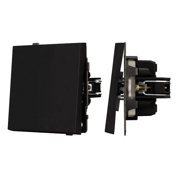 Механизм выключателя одноклавишный проходной SWT-TENDO-MKP1-SFPL-BK (230V, 10A) (Arlight, Матовый черный) Lednikoff